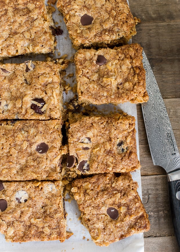 Chocolate Chip Cherry Oatmeal Cookie Bars