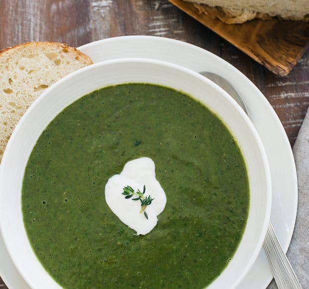 Creamy Spinach Lentil Soup | www.kitchenconfidante.com