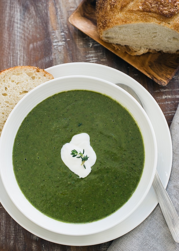 Creamy Spinach Lentil Soup | www.kitchenconfidante.com