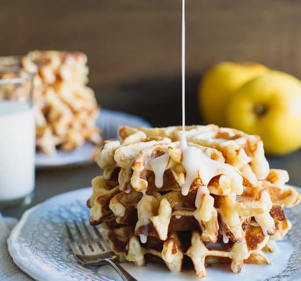 Apple Stuffed Belgian Waffles | www.kitchenconfidante.com | It’s like apple fritters meeting Belgian waffles for the first time and giving each other a warm hug.