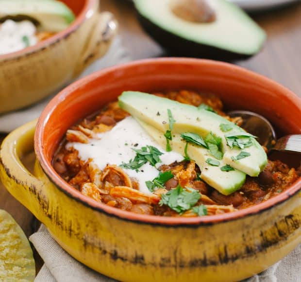 Chicken Chili | www.kitchenconfidante.com | A delicious chili in 30 minutes.