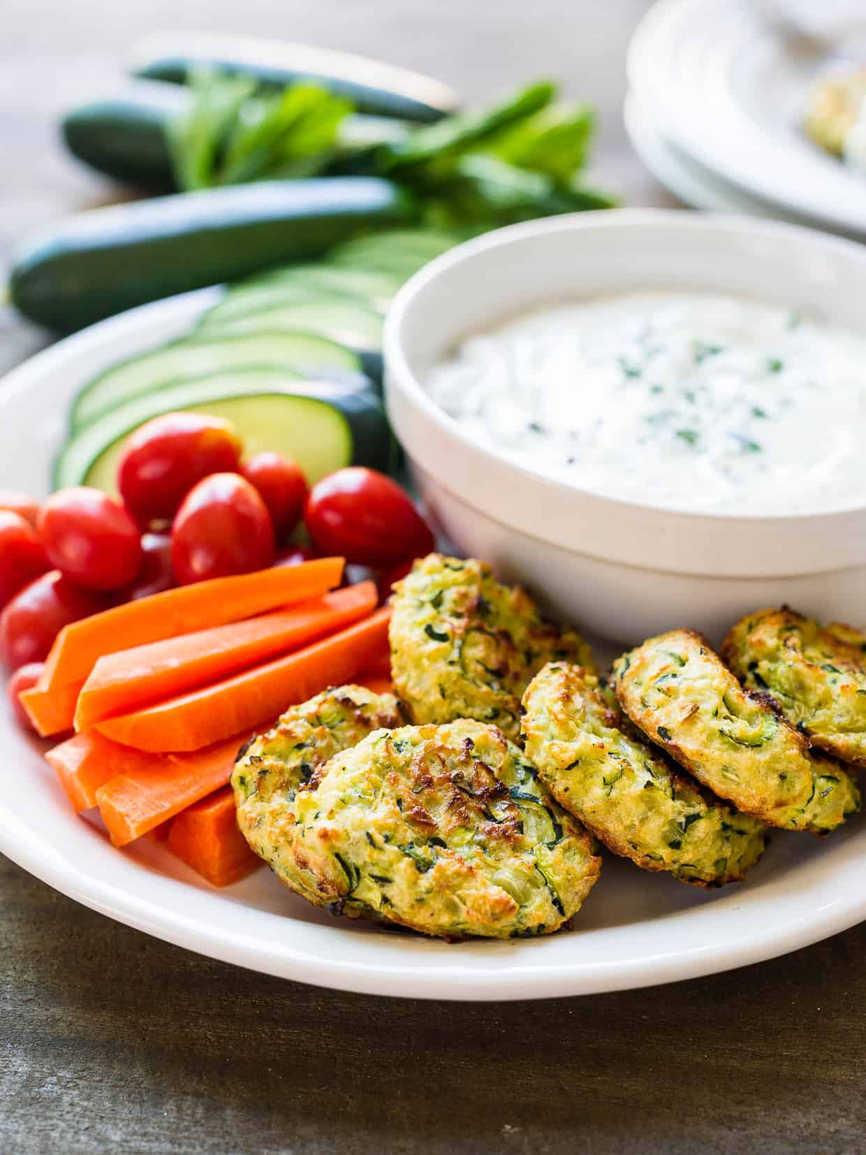 Baked Zucchini Fritters with Ranch Tzatziki Kitchen Confidante