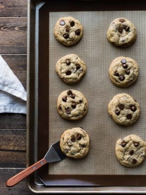 Cream Cheese Chocolate Chip Cookies are my go-to cookie recipe! A combination of cream cheese, butter and one more special ingredient makes for a simple dough and perfectly tender cookies. This recipe for Cream Cheese Chocolate Chip Cookies is my go-to when I'm craving a cookie. #cookie #creamcheese #chocolatechip #chocolate #recipe #cookies