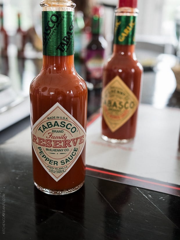 A bottle of Tabasco Reserve Pepper Sauce.