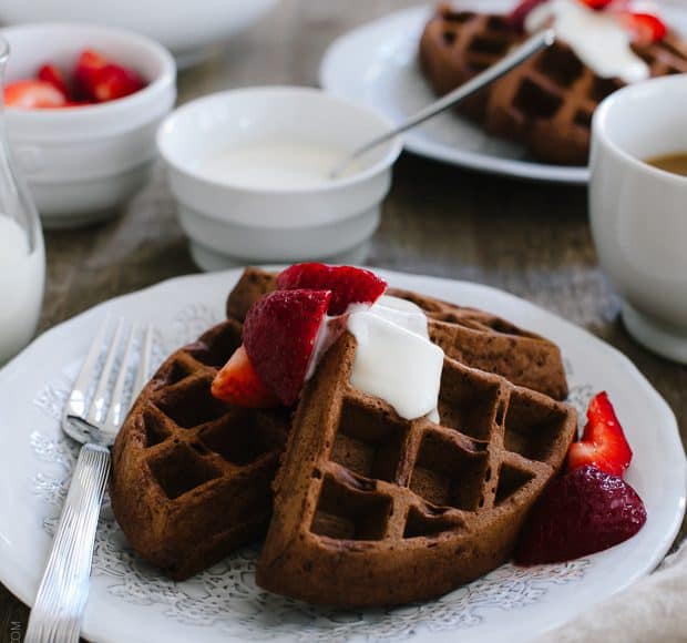 Chocolate Zucchini Belgian Waffles - Kitchen Confidante®