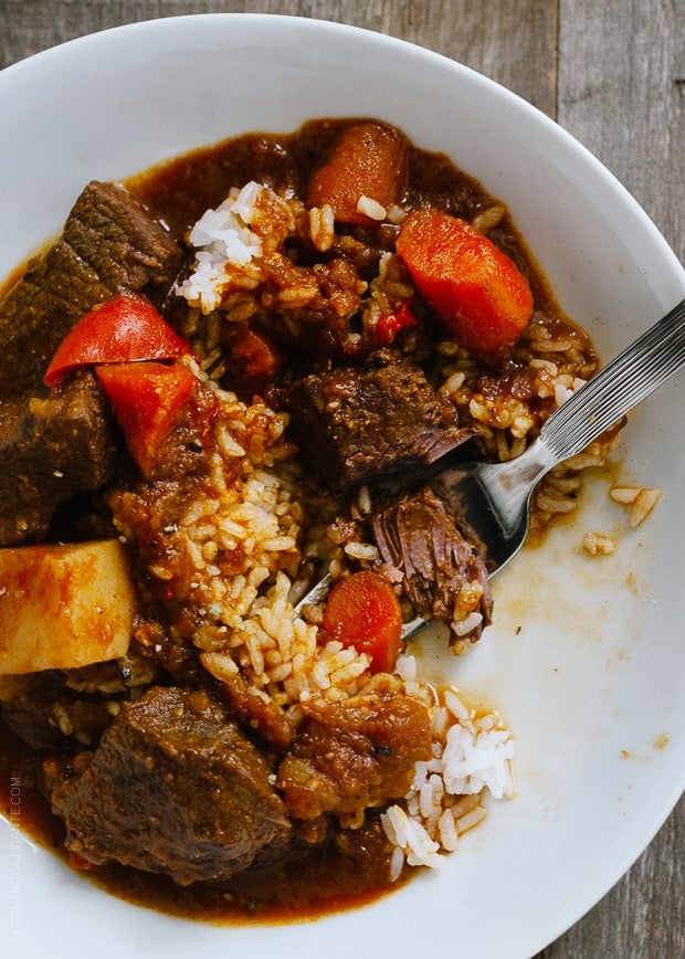 Mechado - Filipino Beef Stew | www.kitchenconfidante.com | When you're craving stick to your ribs comfort food, make this Filipino stew.