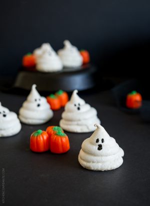 Friendly Ghost Meringues and More Halloween Treats | www.kitchenconfidante.com | Ghostly meringues are a sweet and simple Halloween Treat!