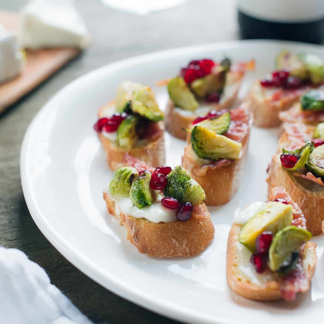 Roasted Brussels Sprouts with Bacon Crostini | Kitchen Confidante