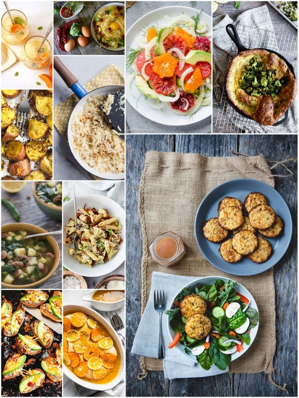 A collage image of recipes to Eat Seasonal in February.