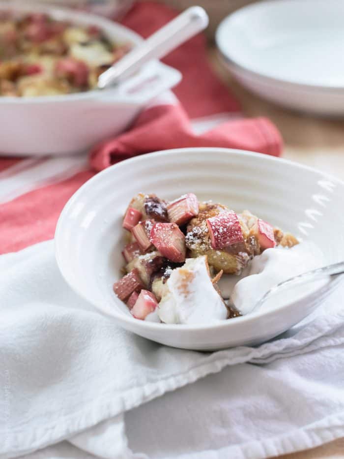 Rhubarb Bread Pudding Kitchen Confidante