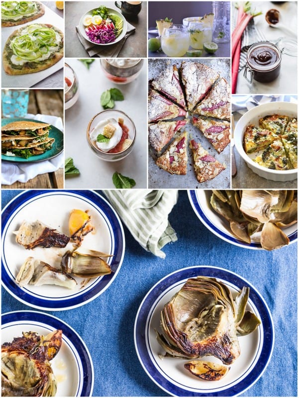 5 May Blogger Photos - Collage of Eat Seasonal Recipe Photos.