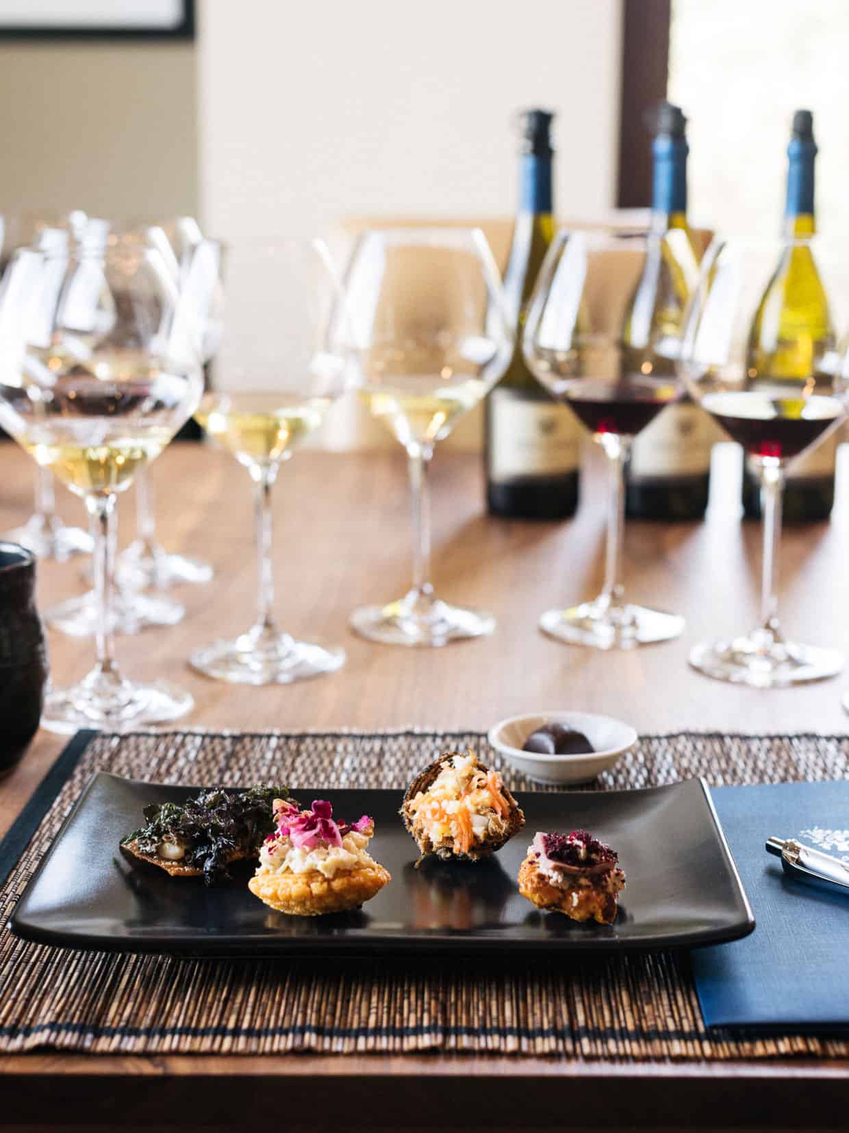 A Taste of Sonoma: A Weekend Visitor’s Guide - The Patz & Hall Salon Tasting includes custom bites paired with Patz & Hall wines.