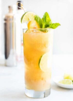 Peach Sorbet Mojito Float - sip your way to vacation mode!
