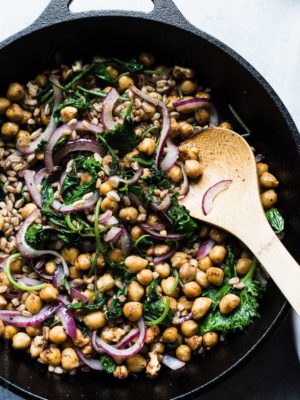 Stuffed Butternut Squash with Farro, Chickpeas and Kale - Kitchen ...