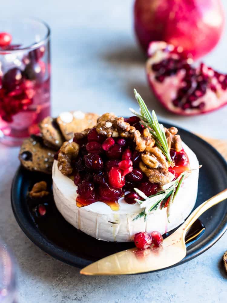 cranberry pomegranate baked brie | simple sundays