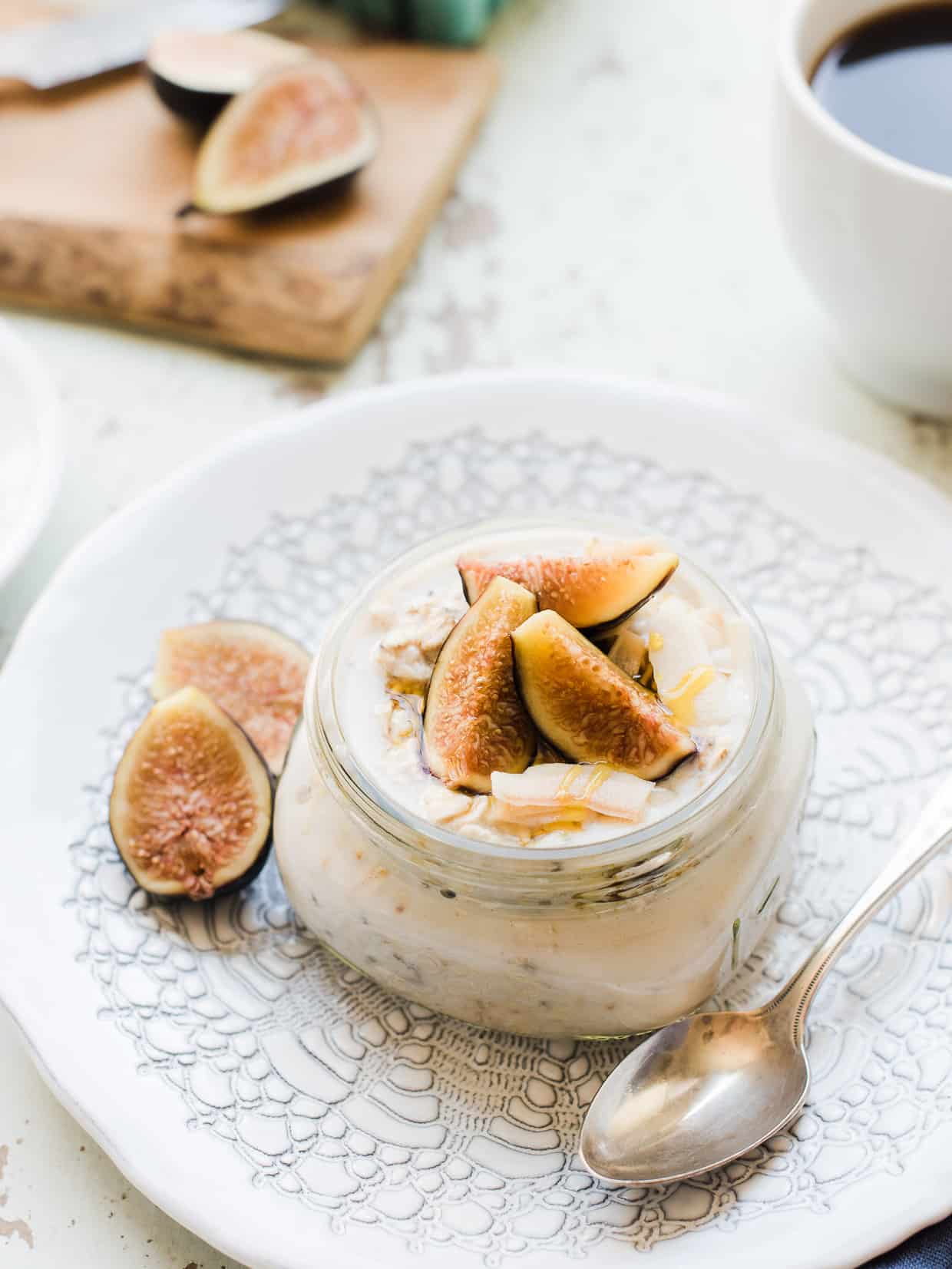 Overnight Oats With Figs Honey And Toasted Coconut Kitchen Confidante