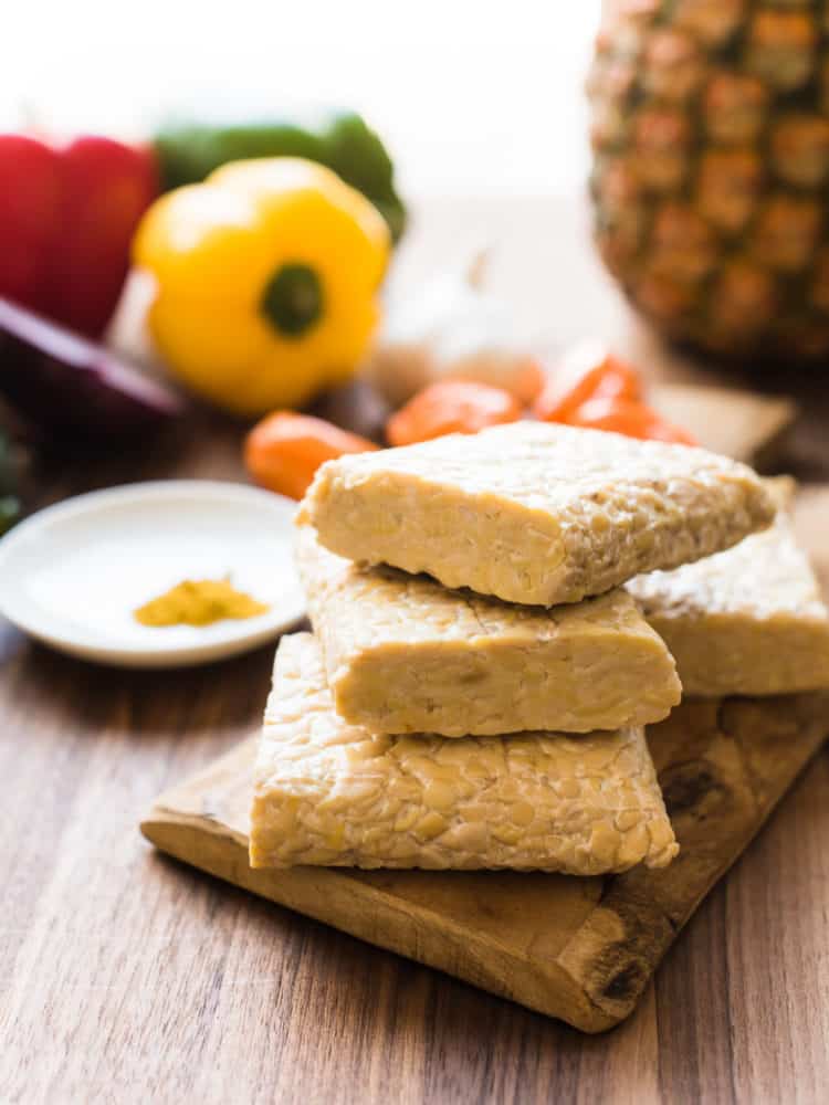 Grilled Tempeh and Vegetable Skewers with Habanero Pineapple Sauce