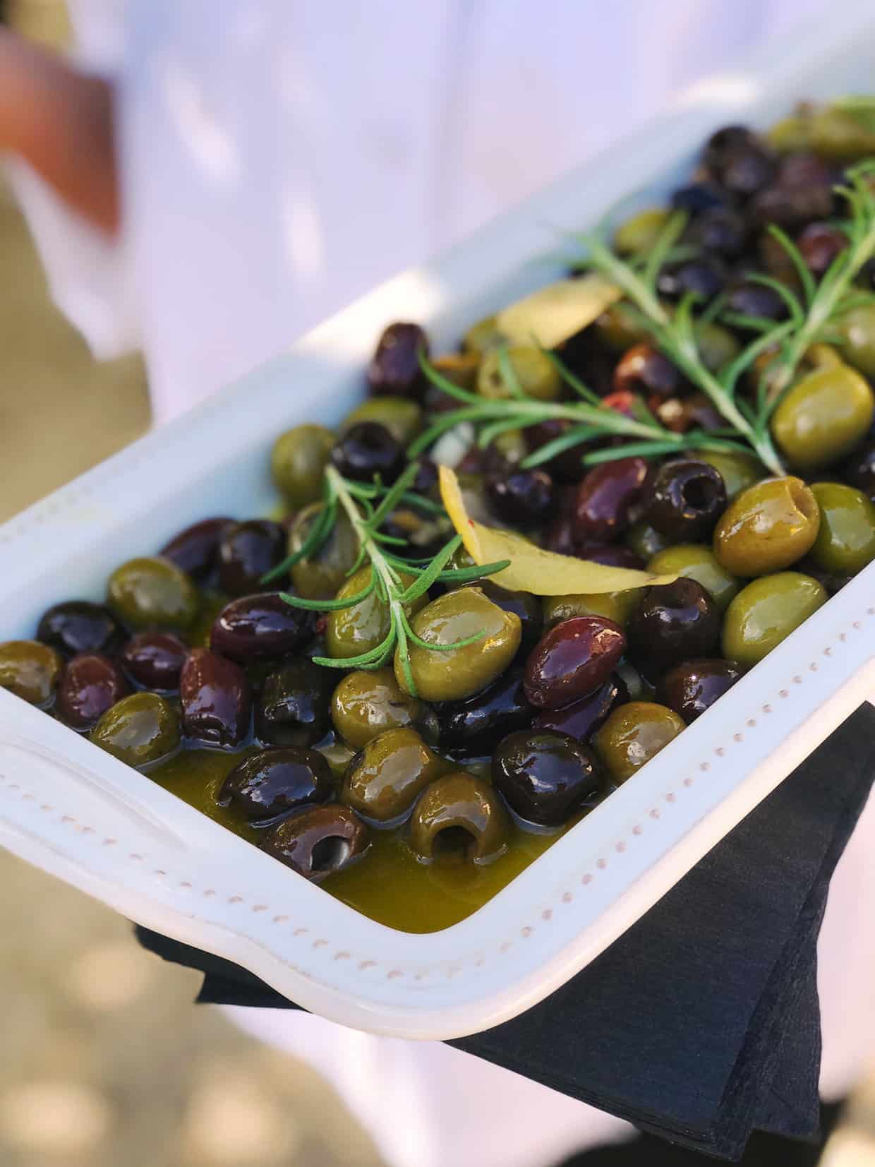Olives ready to serve.