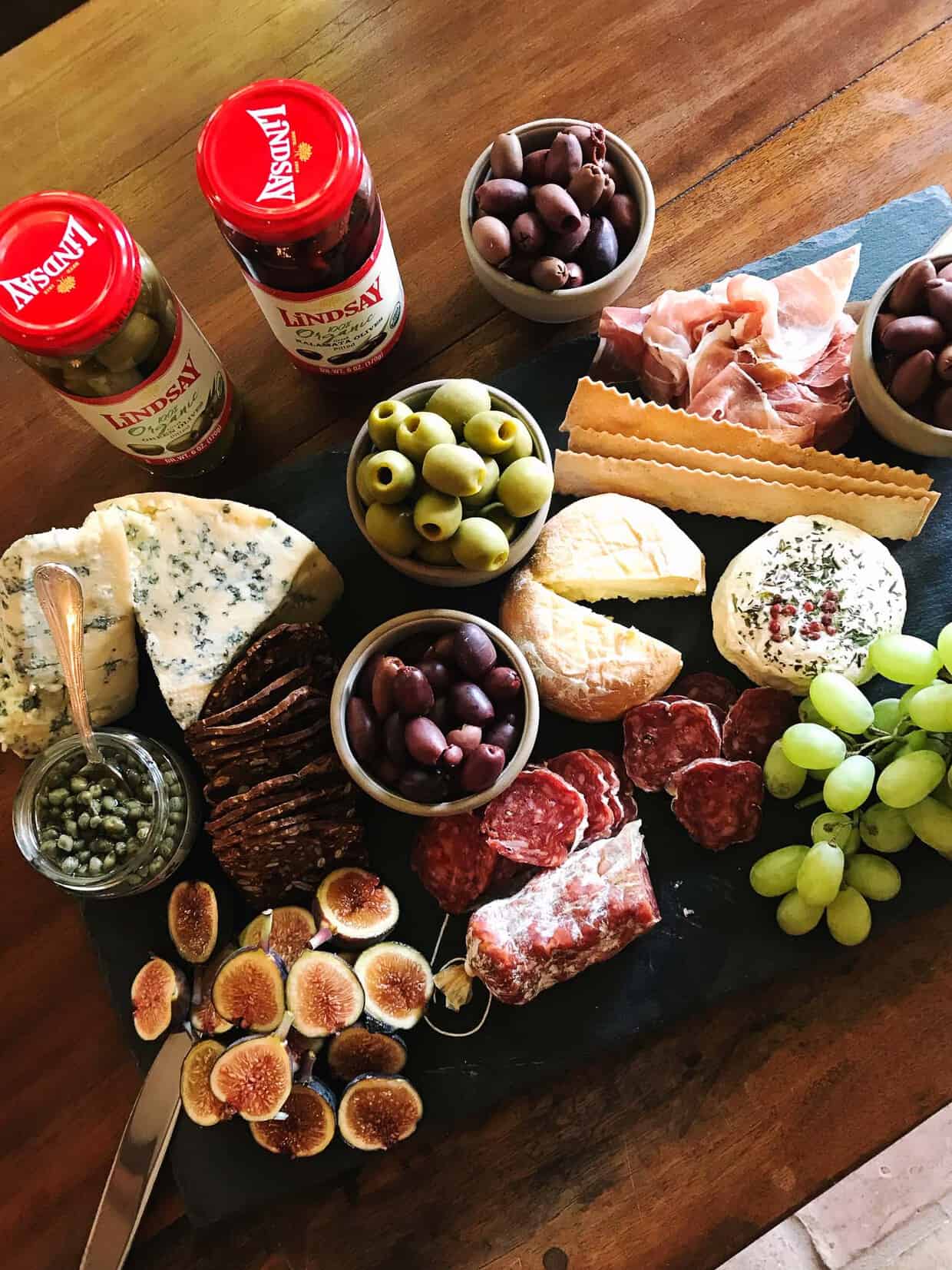 Charcuterie Board with Lindsay Olives.