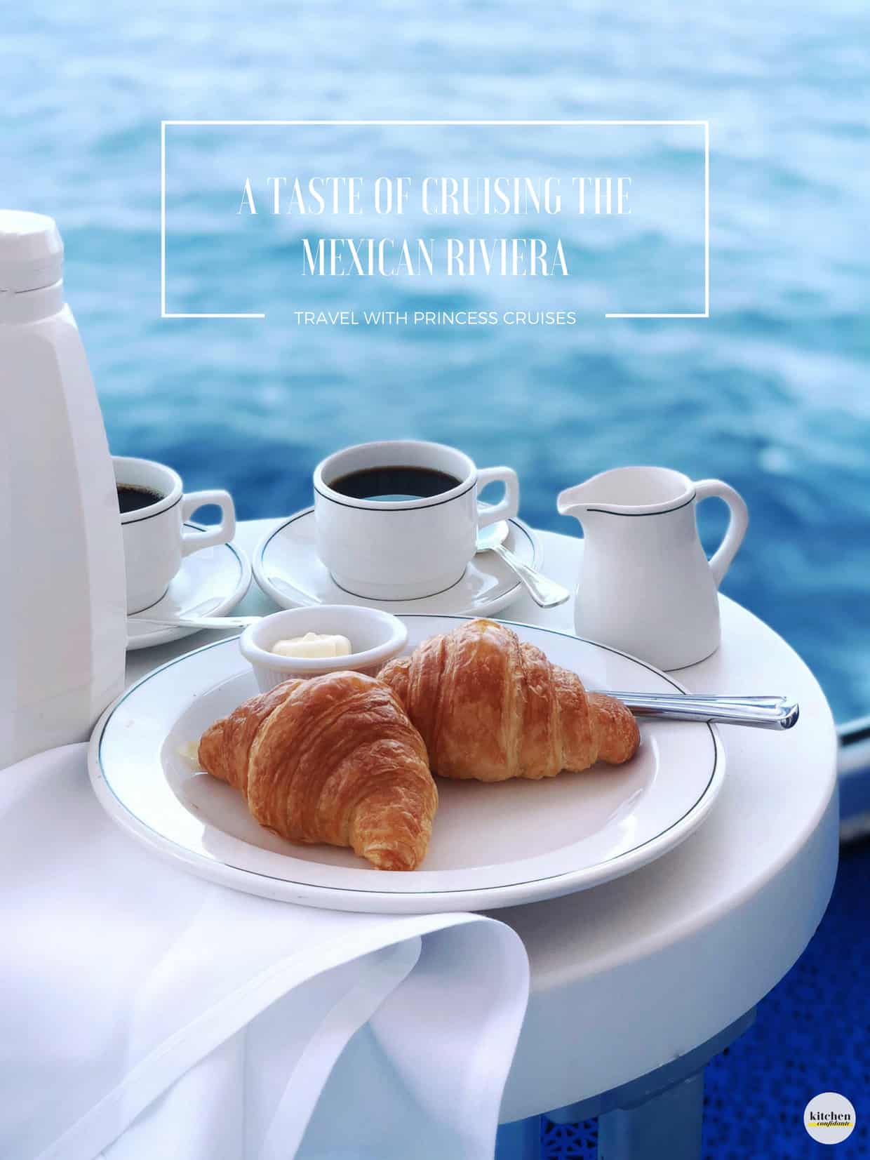 White plate filled with croissants on board the Ruby Princess cruise ship. 