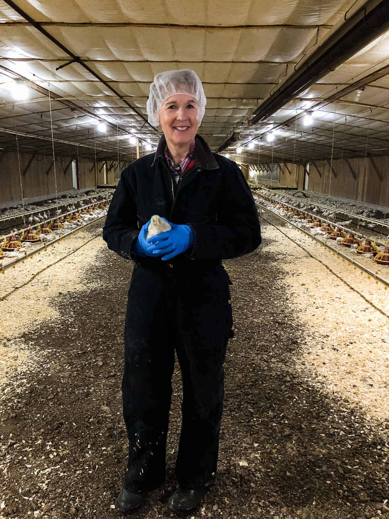 Jenny Rhodes in her chicken farm in Maryland. #sponsored National Chicken Council