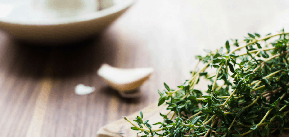 thyme on cutting board