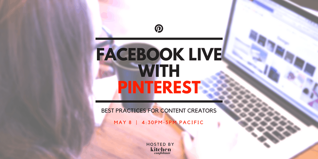 Got burning Pinterest questions? I'm hosting a Facebook Live with @Pinterest - we'll be streaming live on Tuesday May 8, 4:30-5pm Pacific from Pinterest HQ - join us to learn best practices for content creators, and bring your questions! 