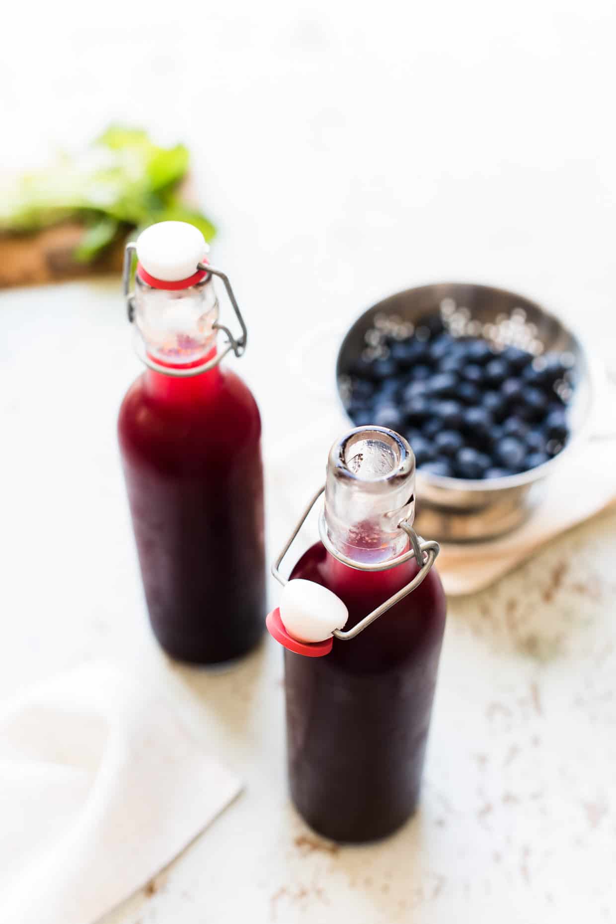 Blueberry syrup for Blueberry Ginger Basil Soda.