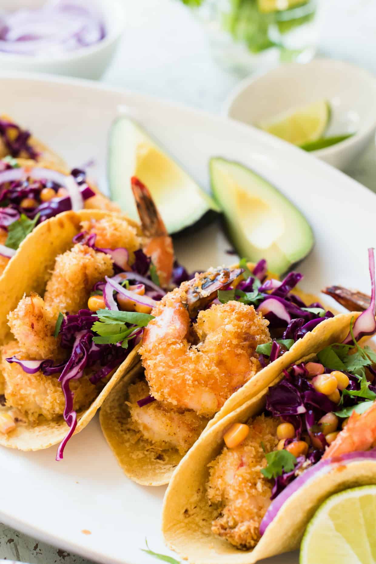 Oven-Fried Crispy Shrimp Tacos with Quick Pickled Cabbage - Kitchen