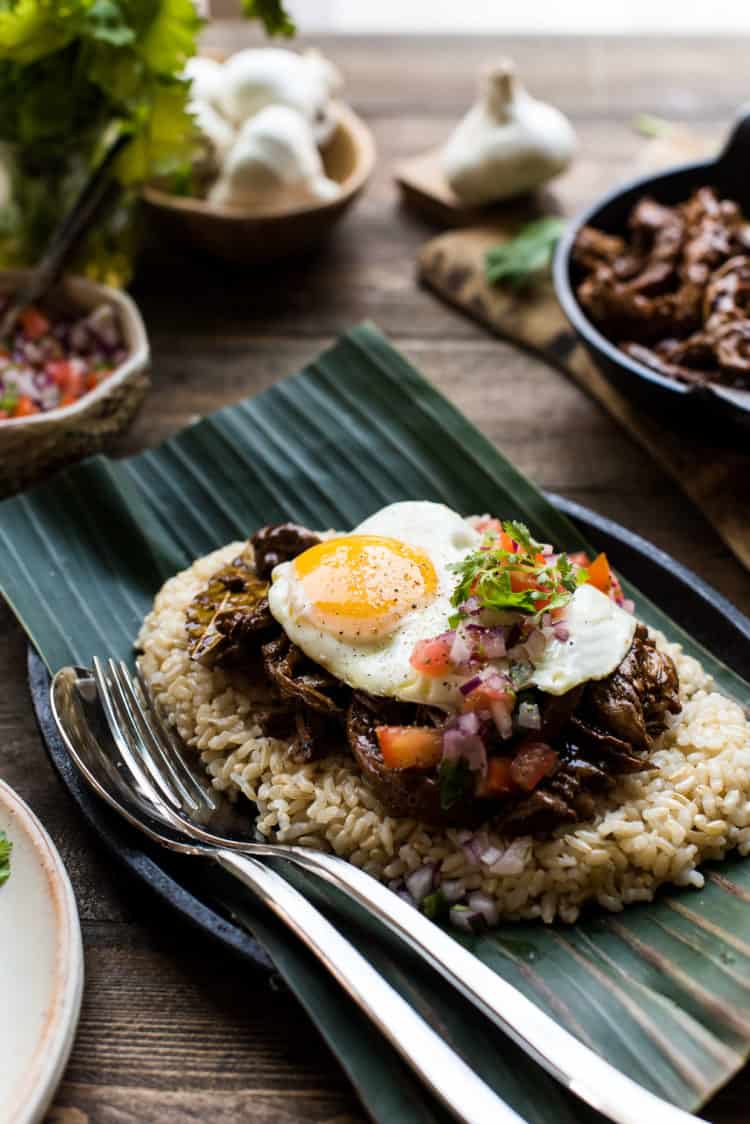 Adobo Loco Moco on a rice.