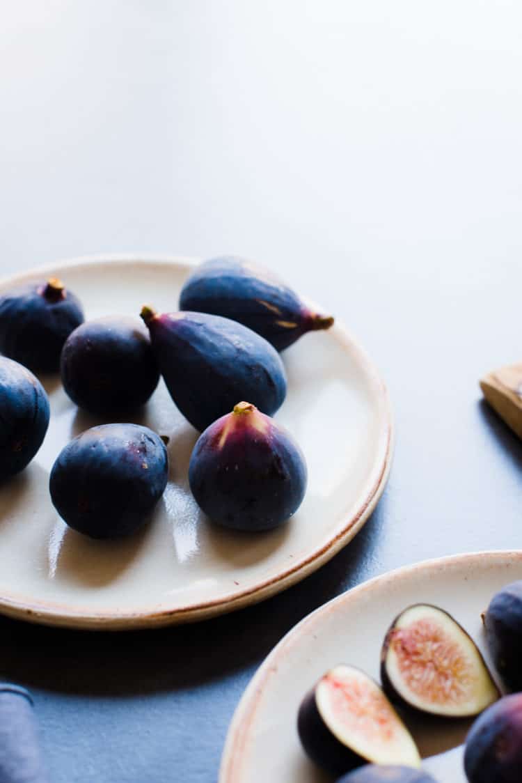 Fresh black mission figs for Honey-Balsamic Figs with Burrata.