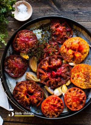 Roasted tomatoes are simple food and one of Five Little Things I loved the week of September 28, 2018.