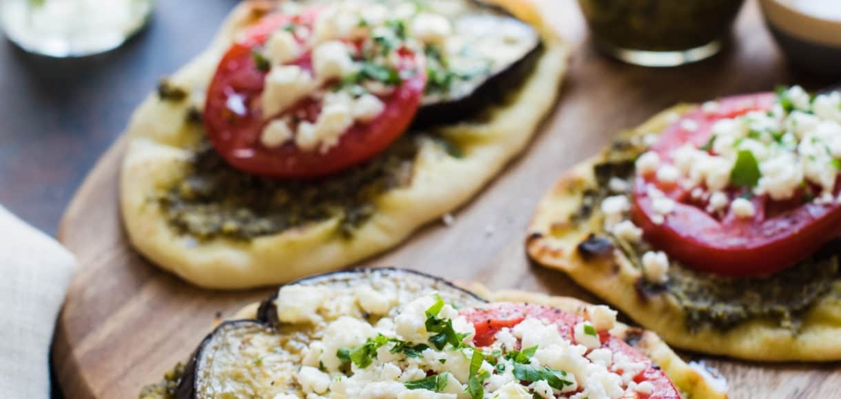 Roasted Eggplant, Tomato & Pesto Mini Naan are one of Five Little Things I loved the week of September 7, 2018.