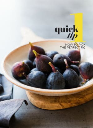 A bowl of black mission figs and how to pick the perfect fig.