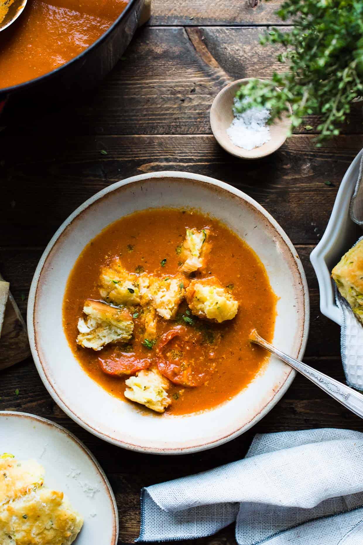 Roasted Garlic Soup with Potatoes, Shallots, and Fresh Herbs