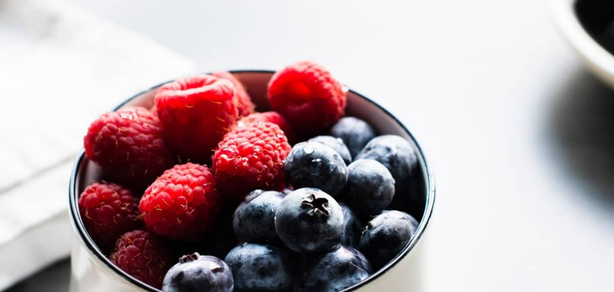 Fresh berries in a cup.