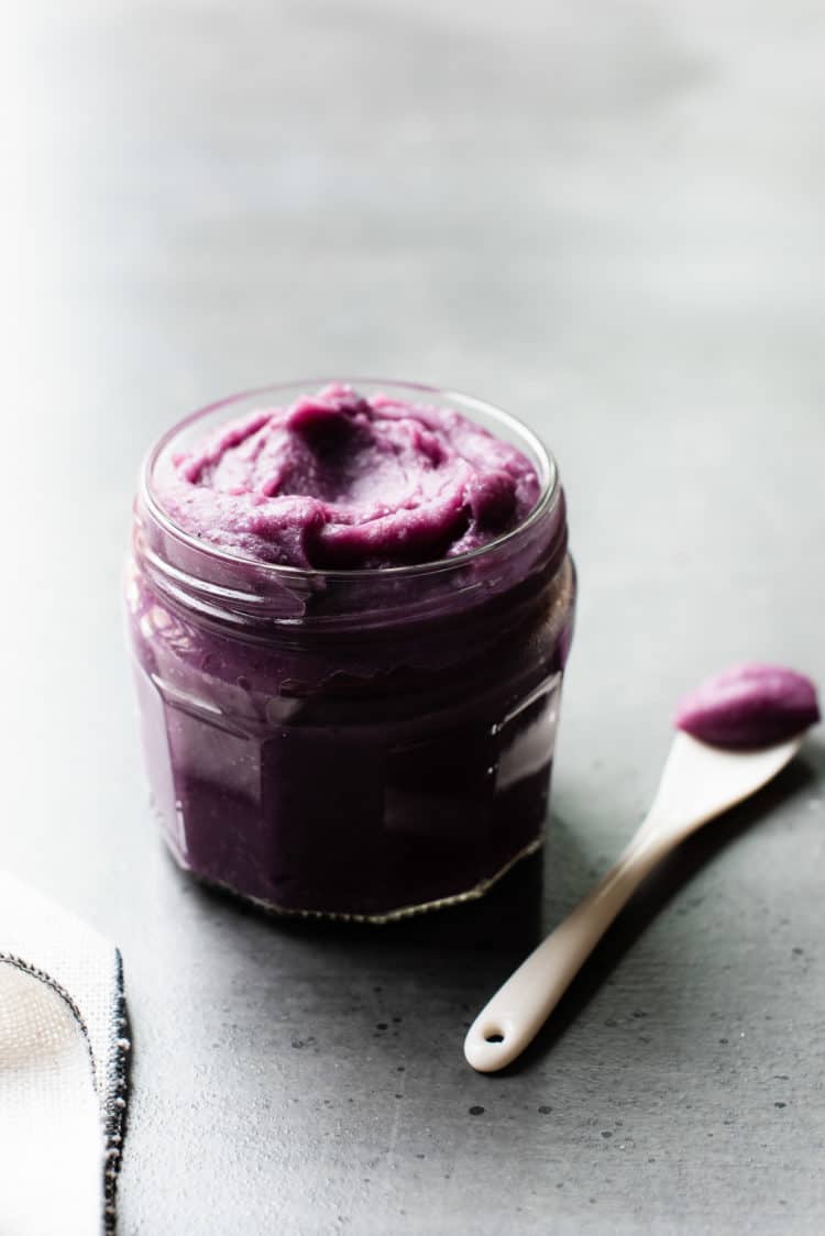 Coconut Ube Halaya in a jar.