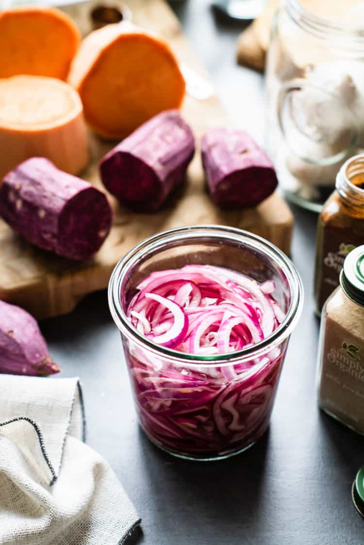 Pickled Onions for Chipotle-Spiced Sweet Potato Tacos