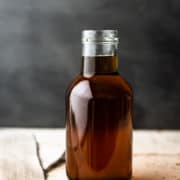 Vegan Fish Sauce in a glass bottle.