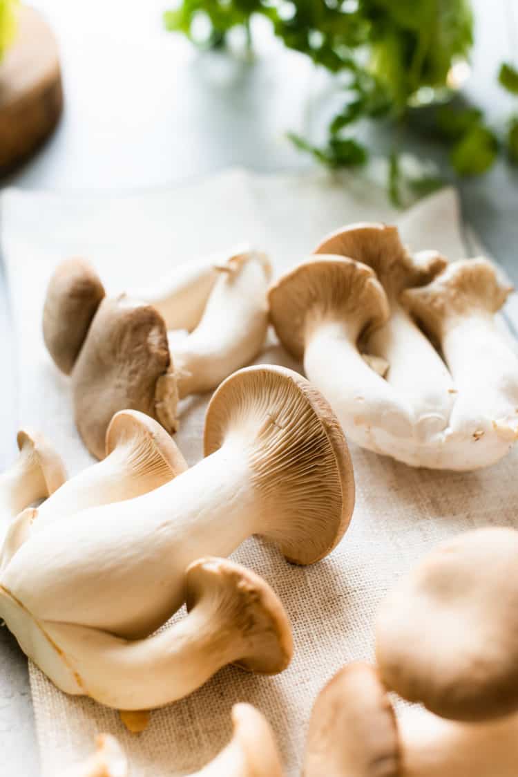 Mushrooms for Vegetarian Pancit Bihon.