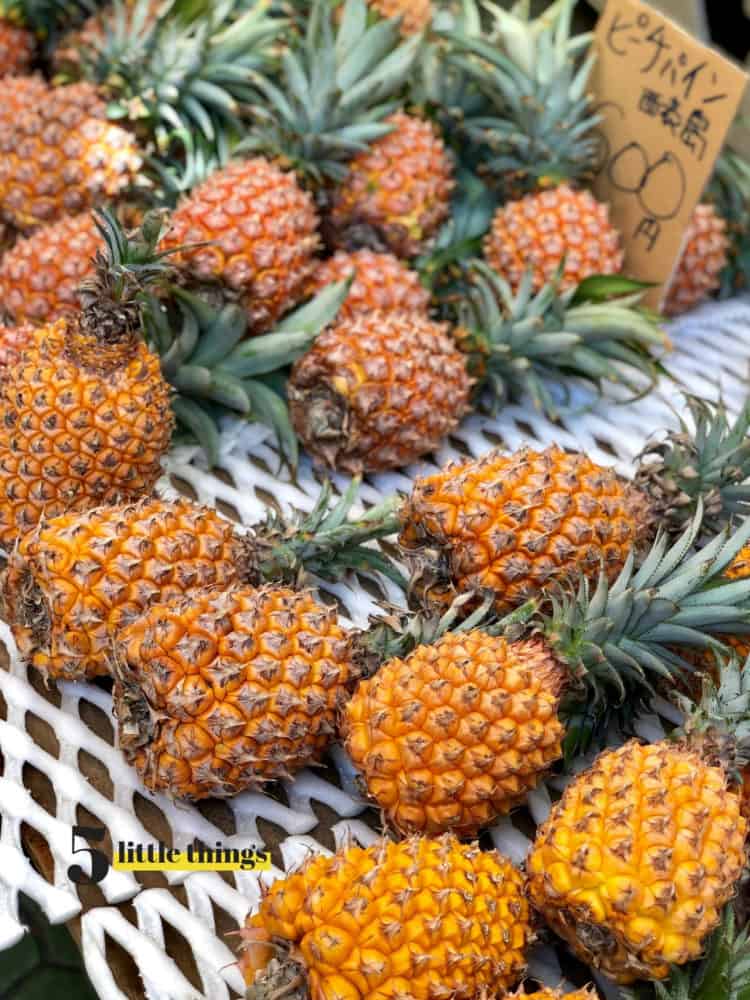 Okinawan pineapple in Okinawa, Japan.