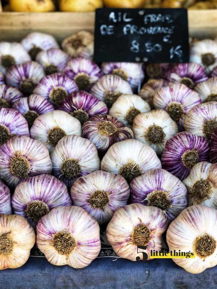 Garlic at market in Nice France.