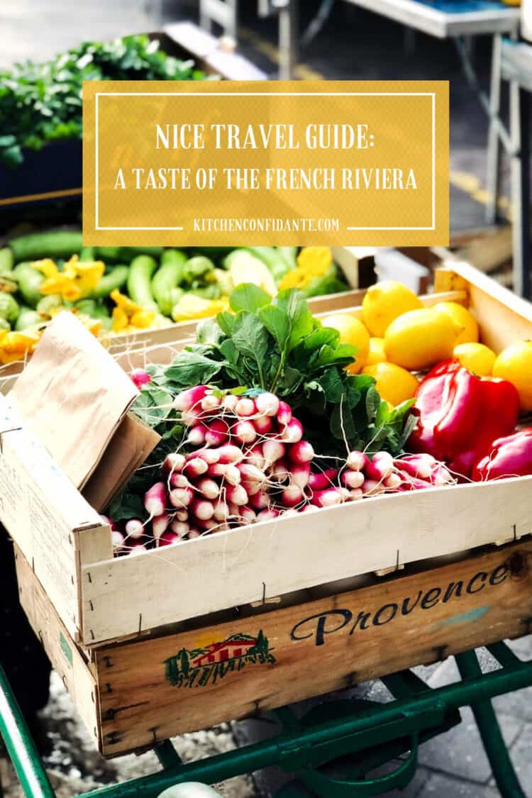 Wheelbarrow of fresh market vegetables in Nice, France, part of Nice Travel Guide.