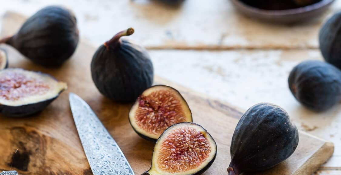 Figs on a cutting board.