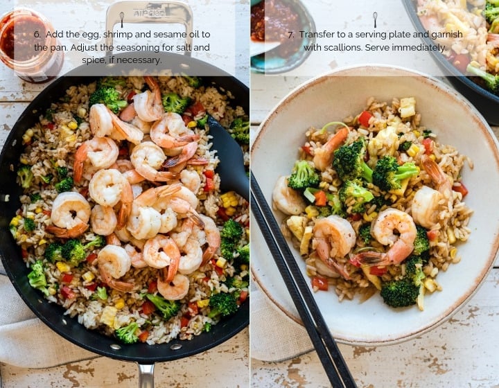 Step by step instructions for How to Make Spicy Shrimp Fried Rice.