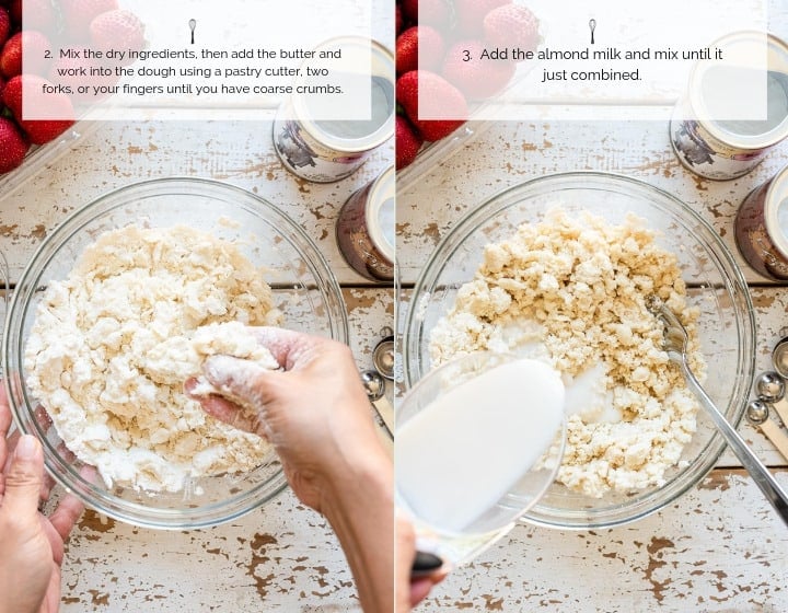Step by step instructions for how to make strawberry shortcake.