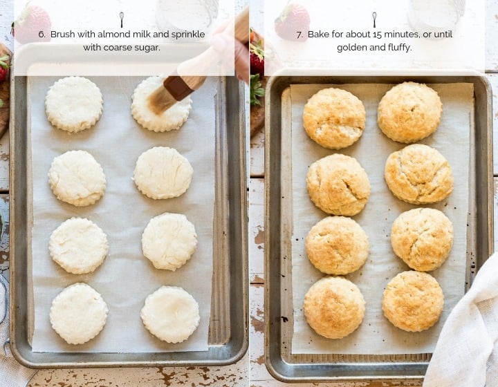 Step by step instructions for how to make strawberry shortcake.