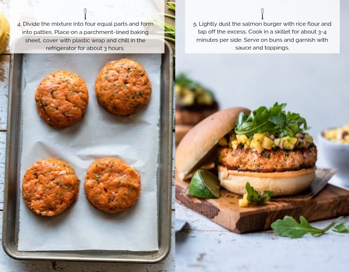 Step by step instructions for how to make Thai Salmon Burgers.