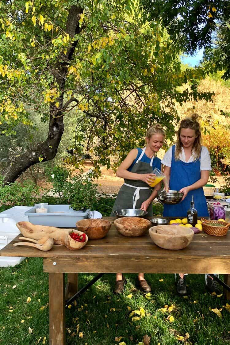 Cooking with Chef Meave McAuliffe and her sister and partner, Rory McAuliffe.