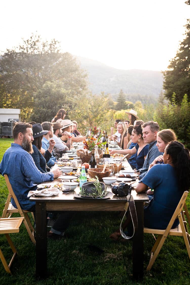 Cobram Estate Harvest Tour dinner in Rutherford House, Rutherford, California (Napa Valley).